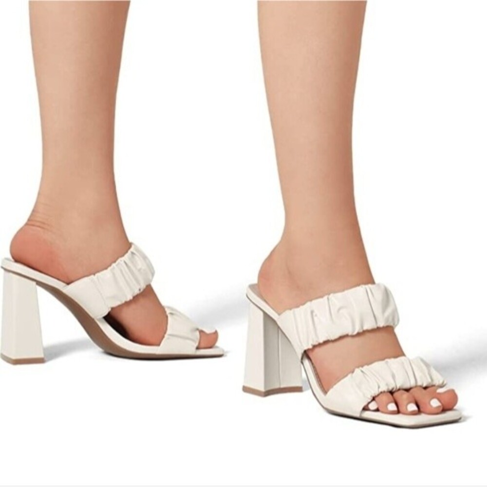 DREAM PAIRS High Heels Chunky Block Square Toe Heels Size 9 NEW